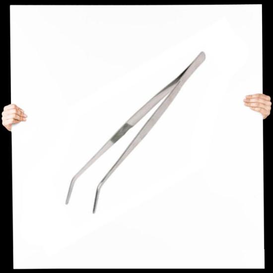 Futterpinzette 30cm gebogen - 100% rostfreier Stahl